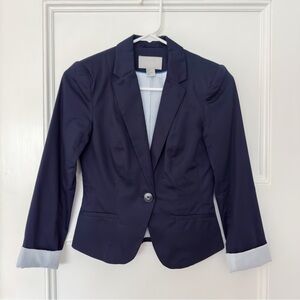 Single-Breasted Navy Blazer